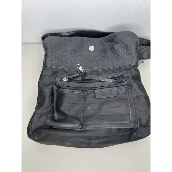 Michael Kors Handbag Astor Studded Black Leather Shoulder Bag Slouchy - Picture 14 of 16